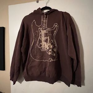 Fender Guitar Vintage Brown Hoodie